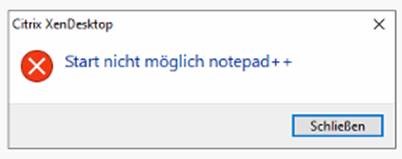 Citrix XenDesktop Start nicht möglich [Anwendungsname]